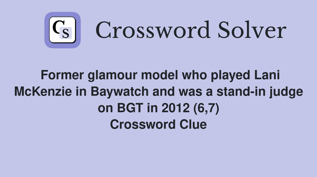 Former glamour model who played Lani McKenzie in Baywatch and was a ...